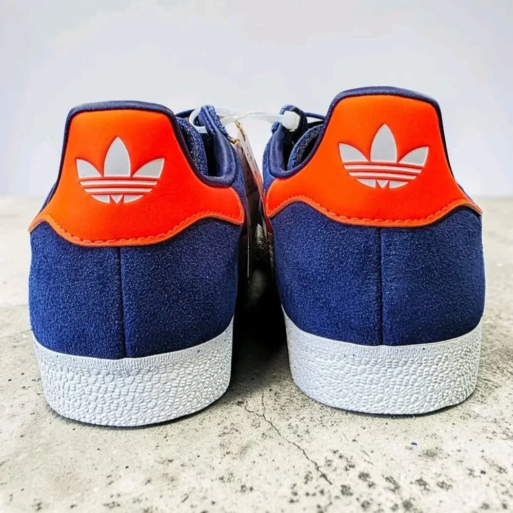 adidas Originals Gazelle Navy Blue Orange Suede Classic Sneakers JH5390 Mens 7.5
